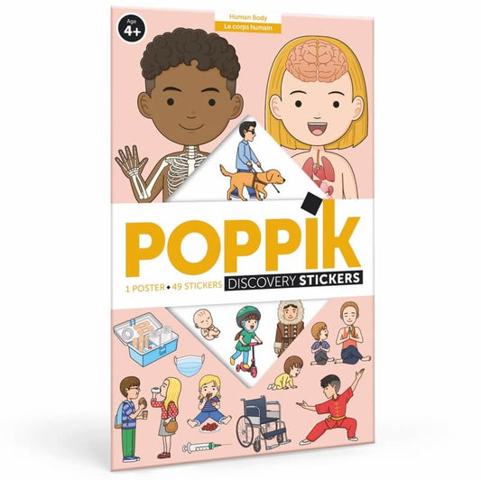 Educational Human Body poster with repositionable stickers from Poppik!