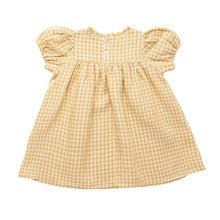 Load image into Gallery viewer, cat&#39;s cradle dress in colour hay check for babies and toddlers from nellie quats