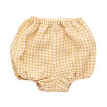 Load image into Gallery viewer, skipping bloomers in colour hay check / yellow and white check pattern from nellie quats for babies and toddlers