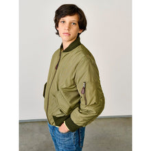 Load image into Gallery viewer, green jacket with pocket on the sleeve for kids from bellerose