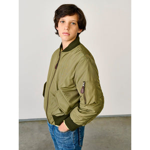 green jacket with pocket on the sleeve for kids from bellerose