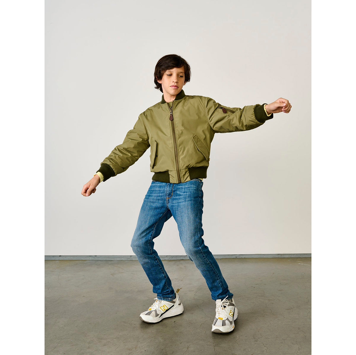 bellerose hanyh jacket in green for kids