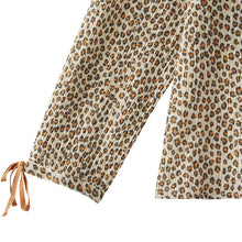 Load image into Gallery viewer, long-sleeved leopard mini leo Emile Et Ida Crepe Cotton Voile Blouse for kids/children