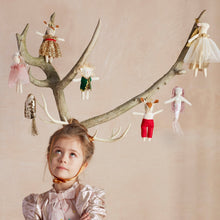 Load image into Gallery viewer, Meri Meri Reindeer Mrs Reindeer Tree Decoration with gold dress