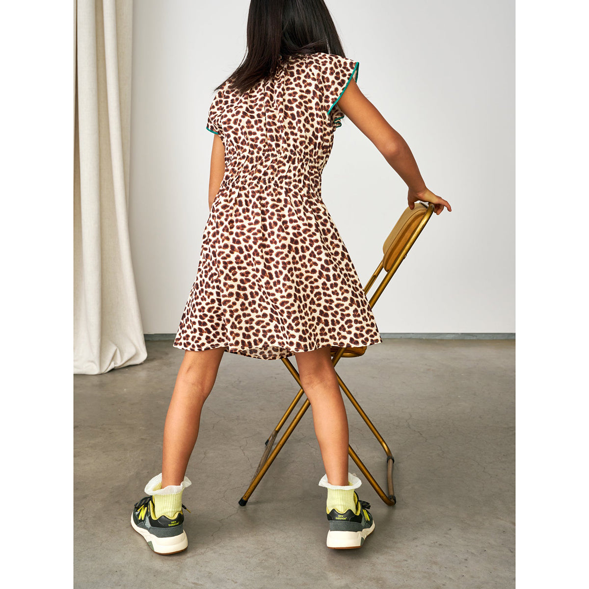 bellerose pokebol dress for teens in colour display a / leopard print