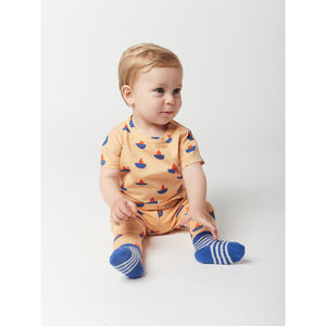 short sleeved t-shirt with sail boat all over print from bobo choses for babies and toddlers