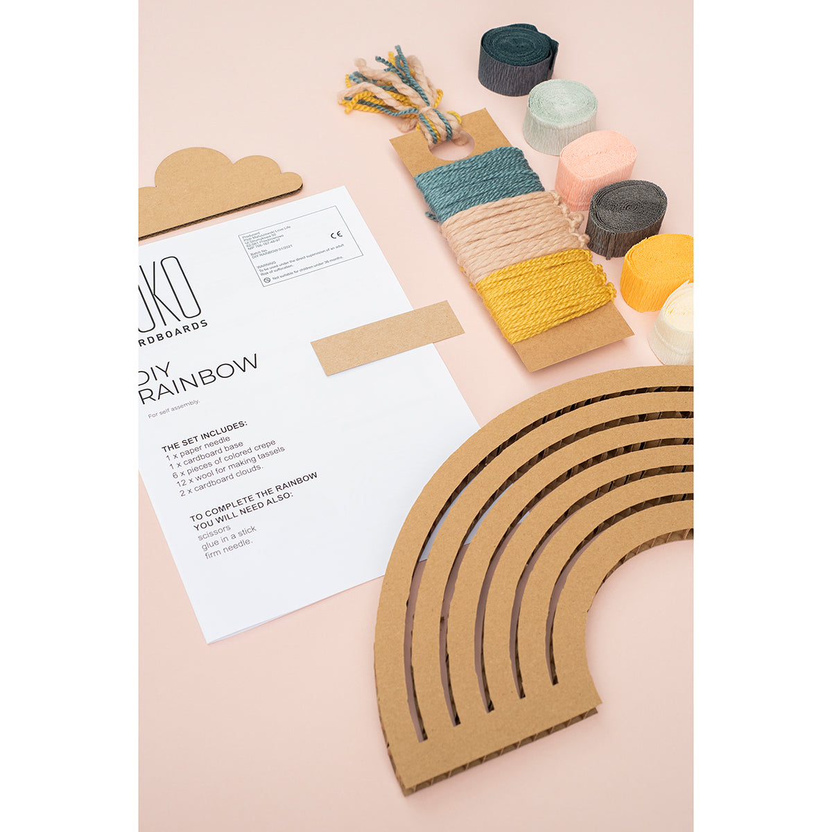 Koko Cardboards DIY Rainbow in colour Dirty Roses for kids