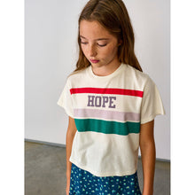 Load image into Gallery viewer, vintage white cropped  argi t-shirt with hope print for kids from bellerose