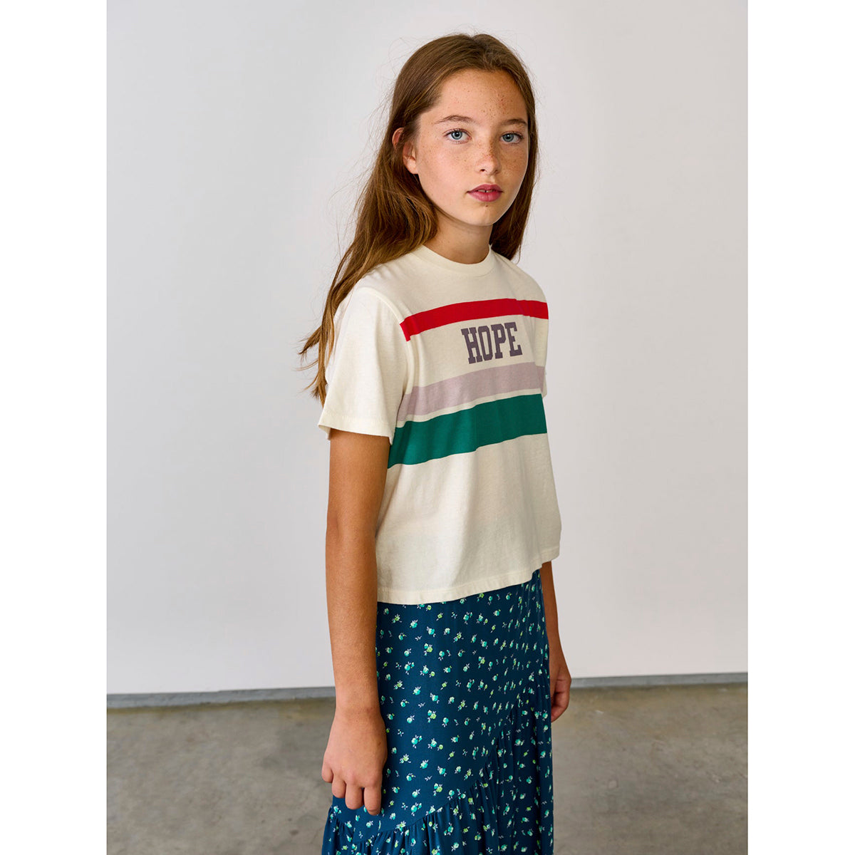 hope front print on white argi t-shirt from bellerose for teens