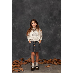 Tocoto Vintage Denim Mini Skirt for toddlers, kids/children and teens/teenagers