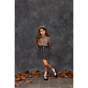 black denim skirt with side pockets from tocoto vintage for toddlers, kids/children and teens/teenagers