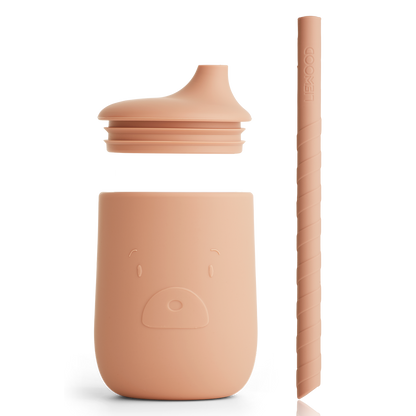 Children's silicone sippy cup with a straw from Liewood
