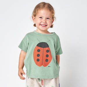 short sleeve green baby t-shirt with a ladybug from Bobo Choses 