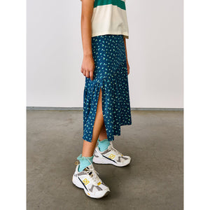 long skirt in asymmetrical cut and front split in colour combo a for teens from bellerose