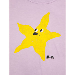 short-sleeved t-shirt with yellow starfish front print from bobo choses for babies and toddlers