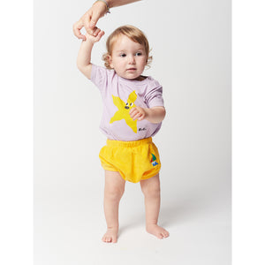 lavender t-shirt in a loose fit with a starfish print on front from bobo choses for babies and toddlers