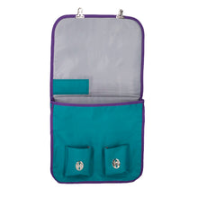 Load image into Gallery viewer, small school bag / satchel (cartable petit) in green/blue and purple for kids, children from Leçons de Choses