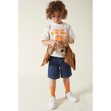 Load image into Gallery viewer, white t-shirt with orange print for kids and teens from hundred pieces