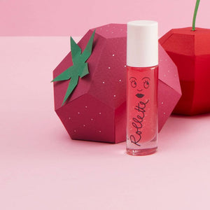 roll-on applicator rasberry vegan and cruelty-free rollette lip gloss for kids from nailmatic