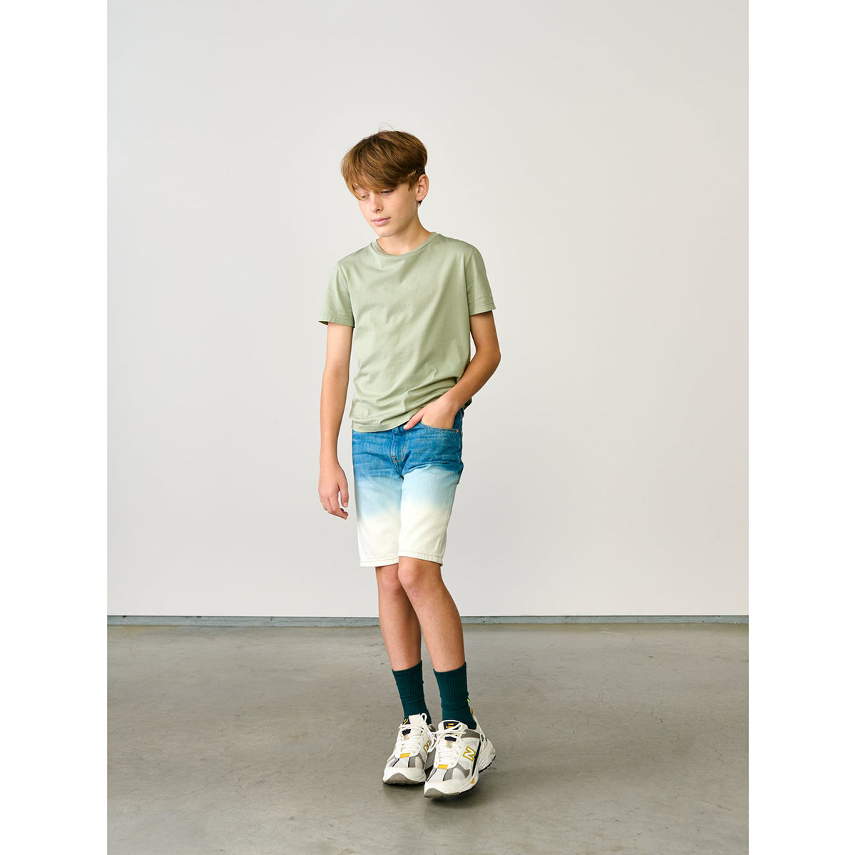 cool blue ombre bleach denim shorts from bellerose for teens