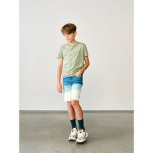 Load image into Gallery viewer, cool blue ombre bleach denim shorts from bellerose for kids
