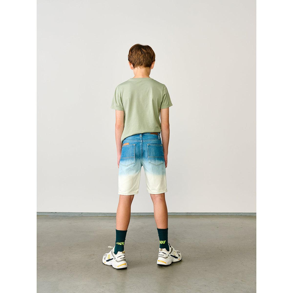 cotton denim shorts in blue ombre bleach from bellerose for teens