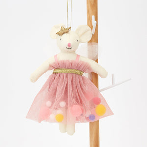 Meri Meri Pink Pompom Mouse Decoration for kids/children