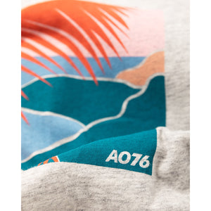 cotton crew-neck t-shirt in high quality cotton in the colour heather grey with a photoprint for kids and teens from ao76