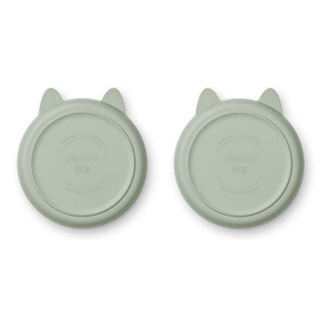 Liewood Mae Plate 2-Pack in the colour Rabbit Dusty Mint for kids