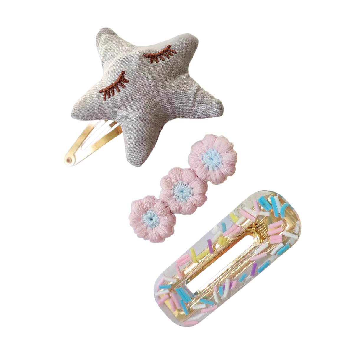 Gleebee Blue Star - Set of 3 Hair Clips