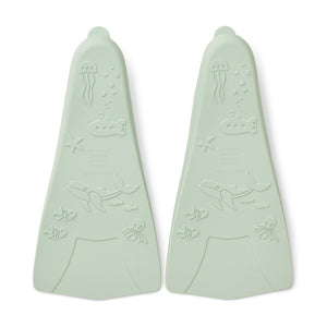 gustav swim fins with embossed soles with maritime figures from liewood for kids