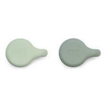 Load image into Gallery viewer, kylie cup 2-pack from liewood in colours Dusty mint / Faune green mix made from silicone
