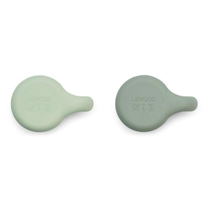 kylie cup 2-pack from liewood in colours Dusty mint / Faune green mix made from silicone