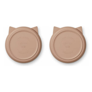 Pink Mae Plate 2-Pack in the colour Cat/Pale Tuscany from Liewood for kids