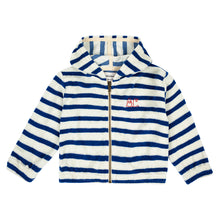 Load image into Gallery viewer, Bobo Choses Blue Stripes Terry Zipped Sweatshirt