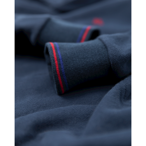 Hudson Hoodie Sweater Logo with ao76 embroidery and ribbed cuffs and waistband with coloured stripes from ao76 for kids/children and teens/teenagers