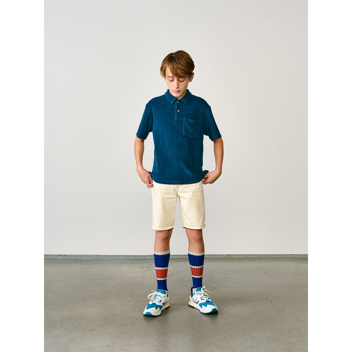 regular cut clim polo in blue from bellerose for teens