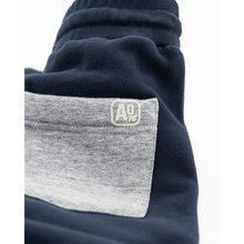 Load image into Gallery viewer, Ethan Colour Sweater Pants in navy blue with a big grey back pocket from ao76 for kids/children and teens/teenagers