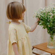 Load image into Gallery viewer, linen Hopscotch dress with Empire line from nellie quats for toddlers, kids/children