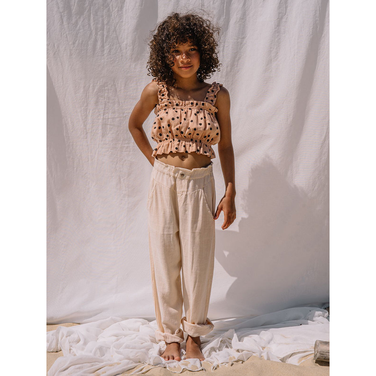 linen trousers in cream from Búho Barcelona