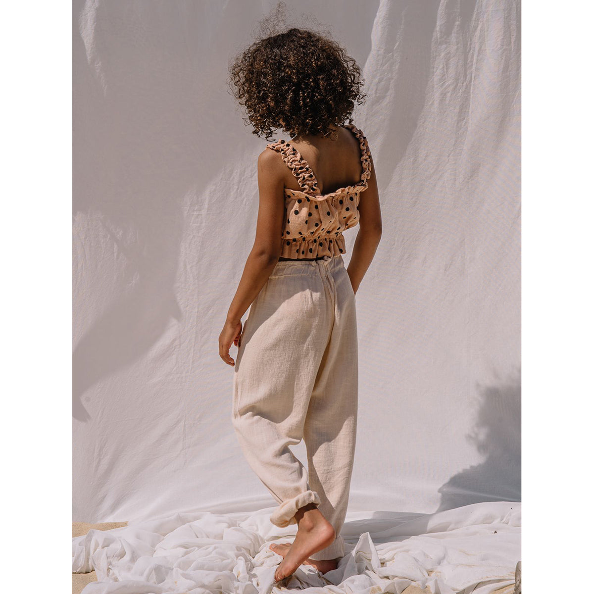 linen rayon trousers in vanilla from Búho Barcelona