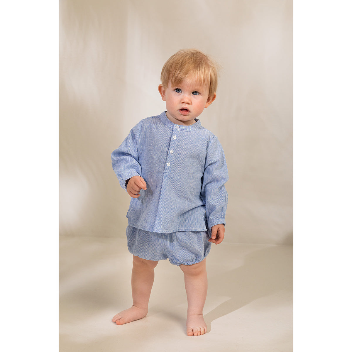 cotton pava bloomers in the colour Bolich Blue Stripe for babies, toddlers, kids from MarMar Copenhagen