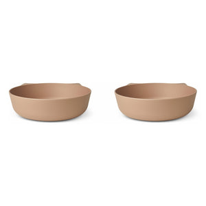 Pink Solina Bowl 2-Pack in the colour Cat/Pale Tuscany from Liewood for kids