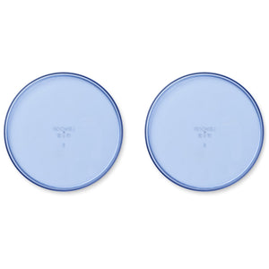 uma plate 2 pack in surf blue from liewood made from tritan for kids/children