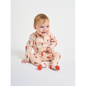 floral/flowers all over print on peach leggings for babies and toddlers from bobo choses