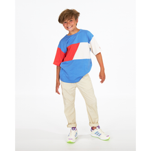 Load image into Gallery viewer, relaxed fit bill chino trousers from ao76 with pockets and adjustable waist in the colour light olive for kids and teens