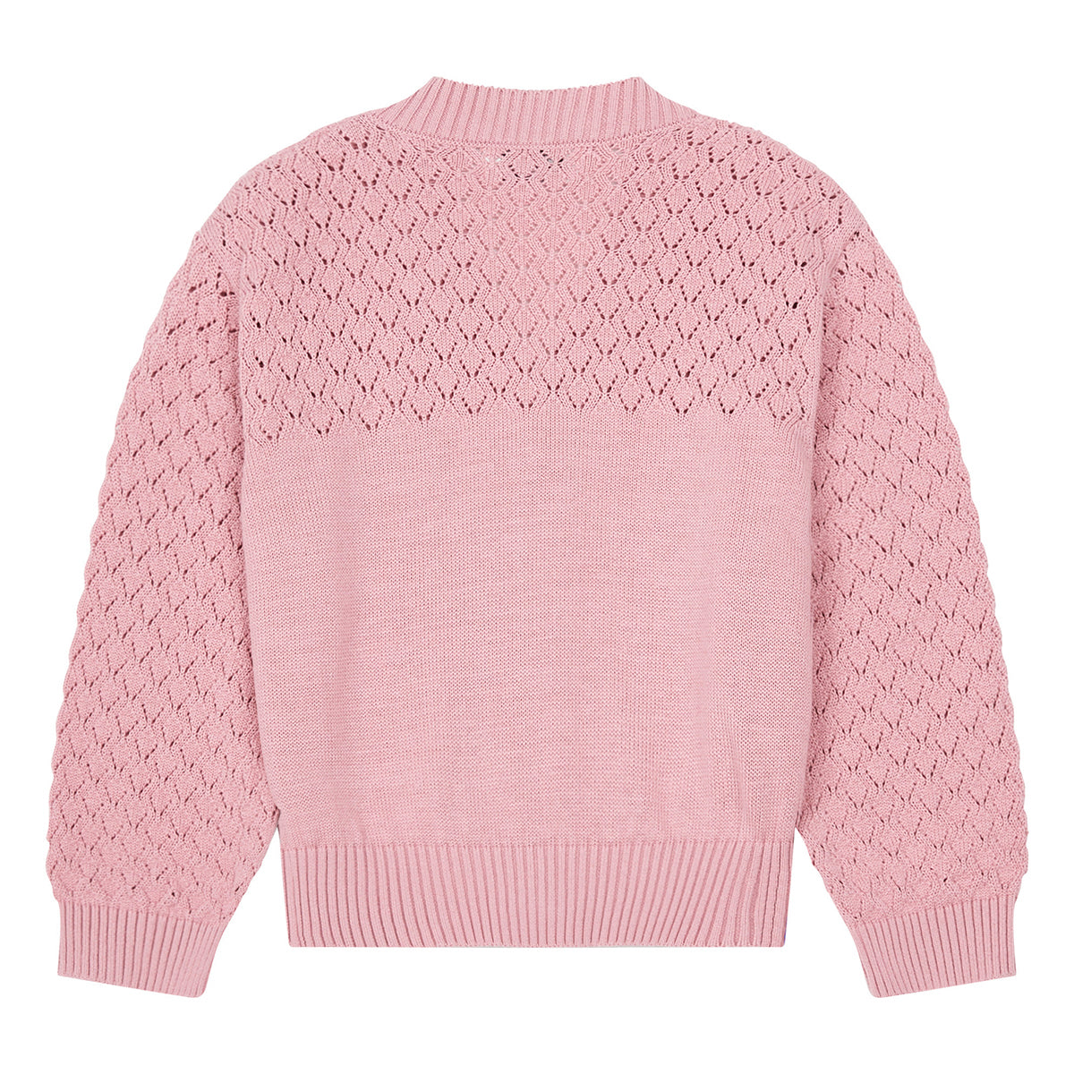 pink/blush cotton cropped cardigan with front buttons for teens from hundred pieces