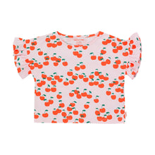 Load image into Gallery viewer, Tiny Cottons Cherries Frill Tee