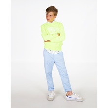 Load image into Gallery viewer, relaxed fit bill chino trousers from ao76 with pockets and adjustable waist in the colour sky blue for kids and teens