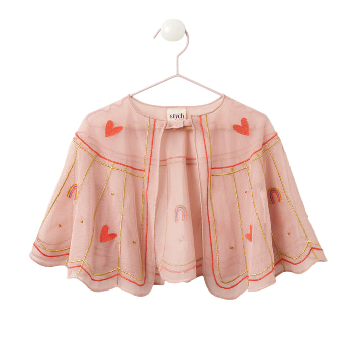 Stych Tulle Heart Embroidered Cape